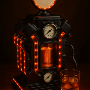 Automatisk whisky-dispenser med LED-lys